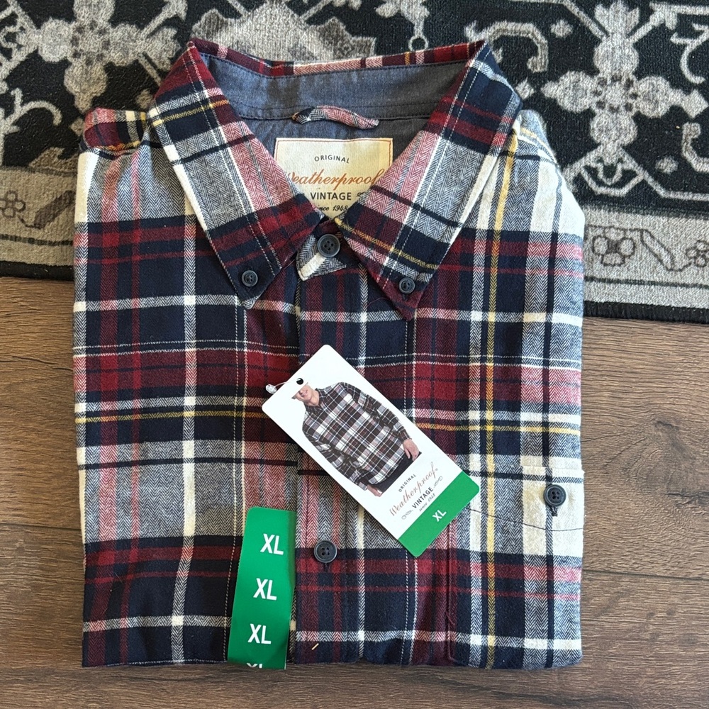 Weatherproof Men's Plaid Shirt - Red, Blue, and Yellow